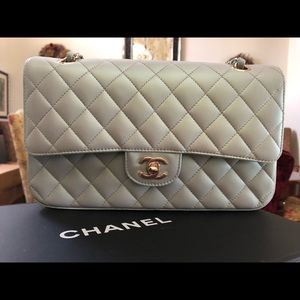 Chanel RARE AGNEAU IRISE/ BLUE IRIDESCENT FLAPBAG